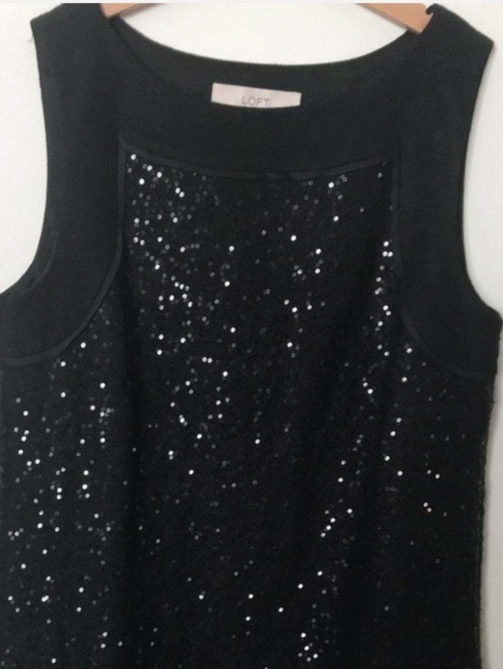 LOFT Black Sequin Sleeveless Dress – Size 6 – NWT